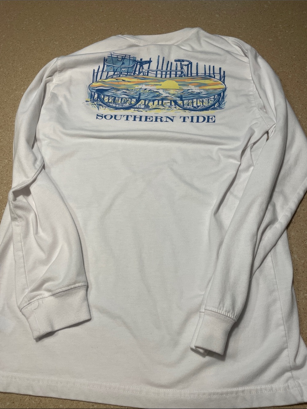 Southern Tide White Tee with Light Blue Logo